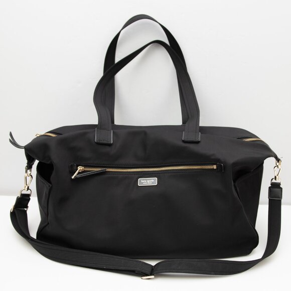 Kate Spade Weekender Tote Bag Nylon Crossbody Travel Bag Black - Picture 1 of 11